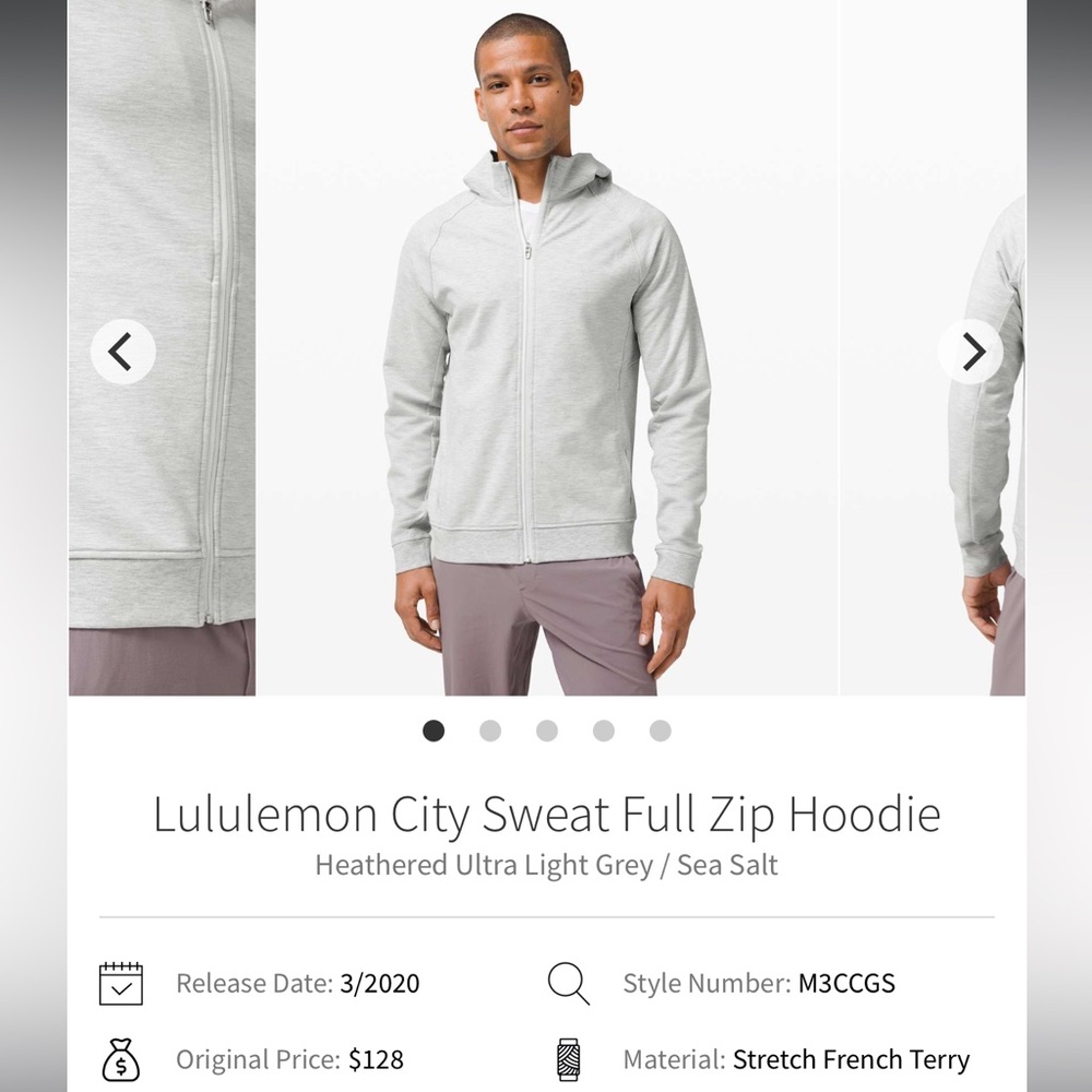 Lululemon City Sweat Full Zip Hoodie